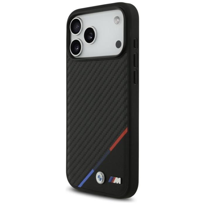 BMW - BMW iPhone 17 Pro Max Mobilskal MagSafe M Carbon Tricolor Line - Svart