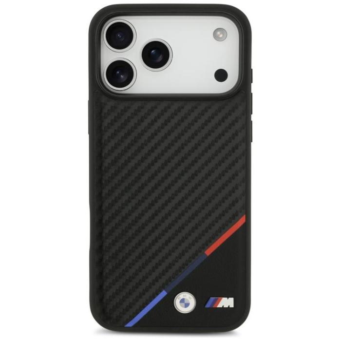 BMW - BMW iPhone 17 Pro Max Mobilskal MagSafe M Carbon Tricolor Line - Svart