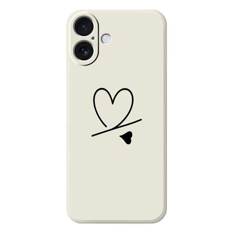 iPhone 17 Mobilskal Love Pattern Printing Straight - Beige | 2353 | AlltMobil