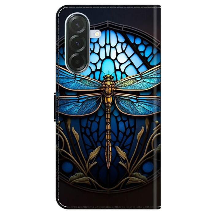 OEM - Samsung Galaxy A37 Plånboksfodral TPU + Konstläder - Blå Trollslända