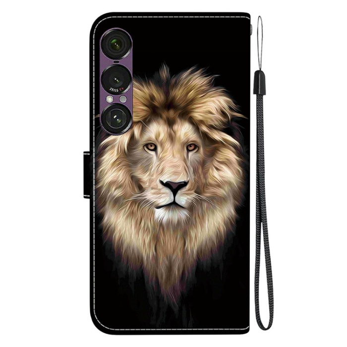 A-One Brand - Sony Xperia 1 VII Plånboksfodral med Lanyard Printing - Lion Head