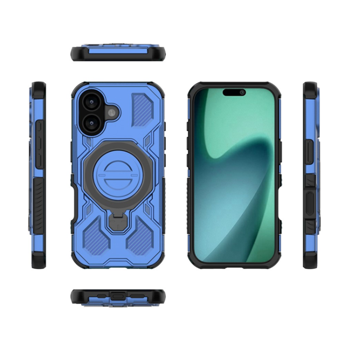 A-One Brand - iPhone 17 Mobilskal Rotating Kickstand - Mörkblå