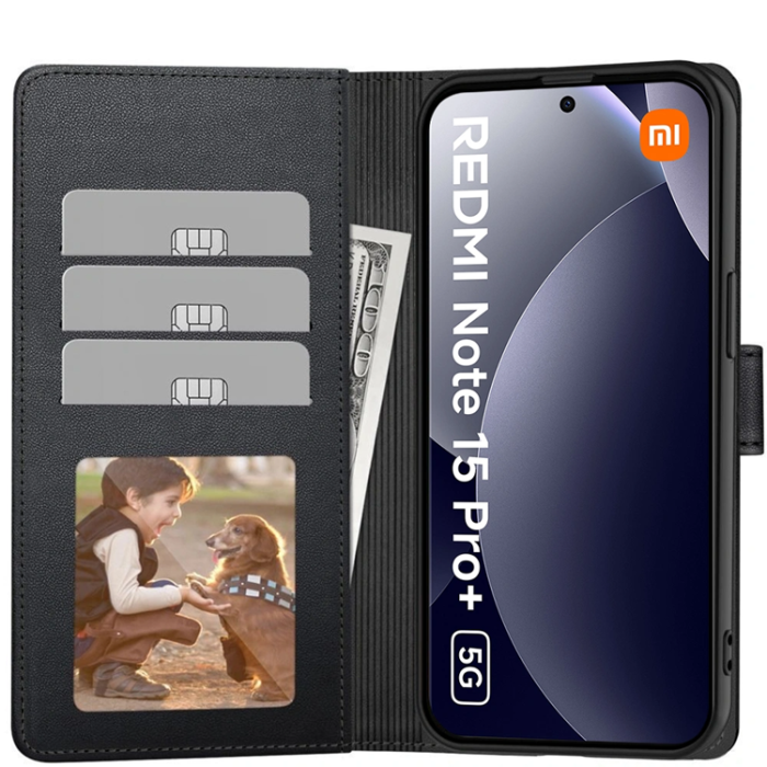 Tech-Protect - Tech-Protect Xiaomi Redmi Note 15 Pro Plus 5G Plånboksfodral - Svart