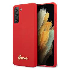 Guess - Guess Skal Galaxy S21 Plus Silicone Script Metal Logo - Röd
