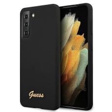 UTGATT4 - Guess Skal Galaxy S21 Plus Silicone Script Metal Logo - Svart
