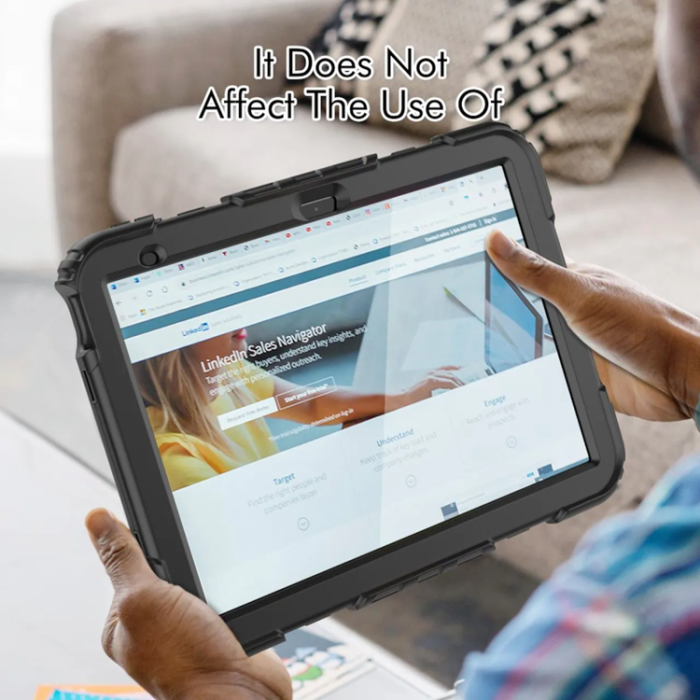 A-One Brand - iPad 10.9 (2022) Skal Shock-Resistant Hybrid med Axelrem - Svart