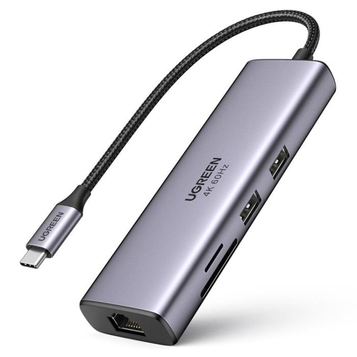 Ugreen - Ugreen 7in1 Multifunktionell USB-C HUB - Grå