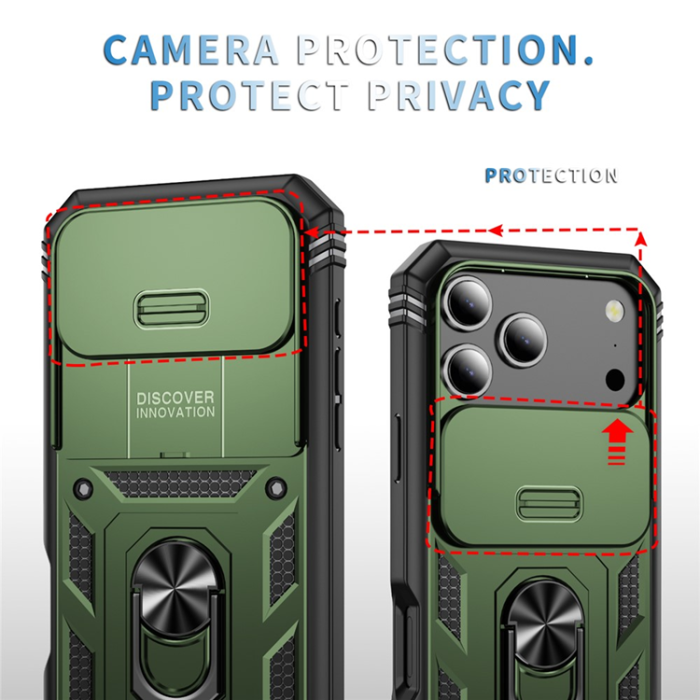 A-One Brand - iPhone 17 Pro Max Mobilskal Slide Camshield Kickstand