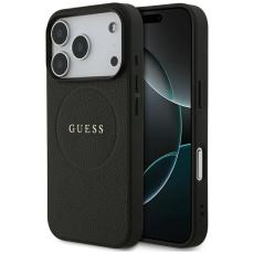 Guess - Guess iPhone 17 Pro Mobilskal MagSafe Grained Ring - Svart