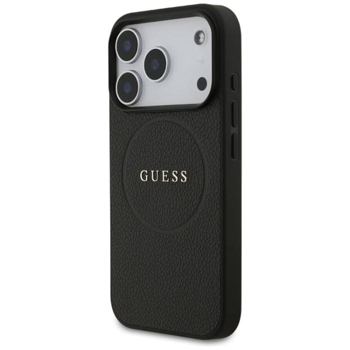 Guess - Guess iPhone 17 Pro Mobilskal MagSafe Grained Ring - Svart