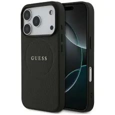 Guess - Guess iPhone 17 Pro Mobilskal MagSafe Grained Ring - Svart