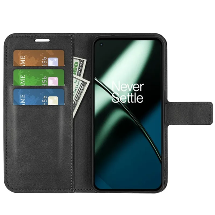 OEM - OnePlus 11 5G Plånboksfodral Calf Texture Flip - Svart