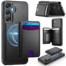 OEM - JEEHOOD Samsung Galaxy A16 4G/5G Mobilskal Konstl&auml;der - Svart