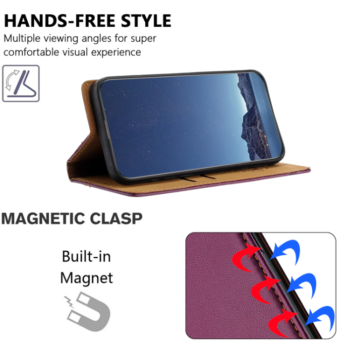 A-One Brand - iPhone 17 Pro Max Plånboksfodral L Shaped Grid Pattern - Lila