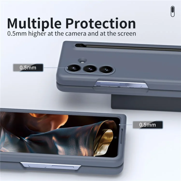 A-One Brand - Galaxy Z Fold7 Mobilskal med Härdad Glas Och Stylus - Grå