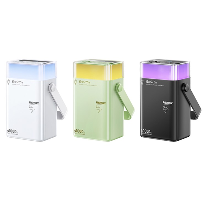 Remax - REMAX Powerbank 40000mAh 65W FP-3 Outdoor LED - Grön