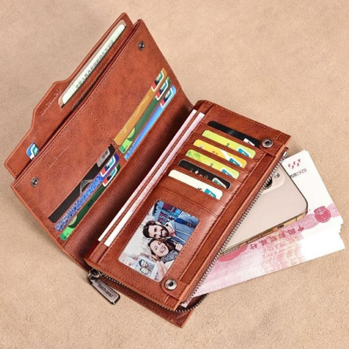 BANYANU - BANYANU Plånbok Väska Vintage Äkta Cow Läder RFID Blocking N2043