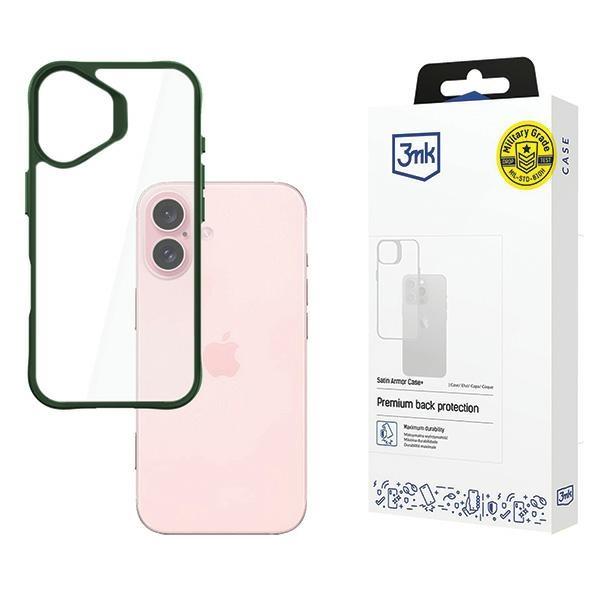 3MK iPhone 16 Mobilskal Satin Armor Plus - Grön | 2353 | AlltMobil