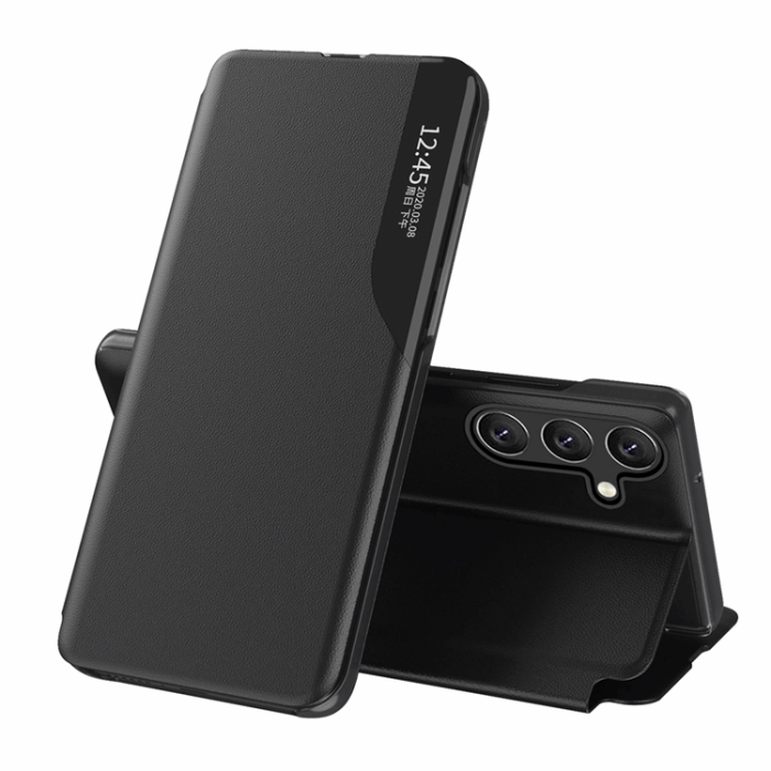 OEM - Galaxy S25 Ultra Fodral Eco Läder View med Flap - Svart