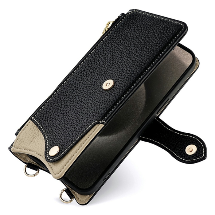 A-One Brand - OnePlus 15 5G Plånboksfodral Irregular Tail Style Läder - Svart