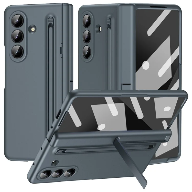 Galaxy Z Fold7 Mobilskal Kickstand med Stylus och Härdat Glas - Grå | 2353 | AlltMobil