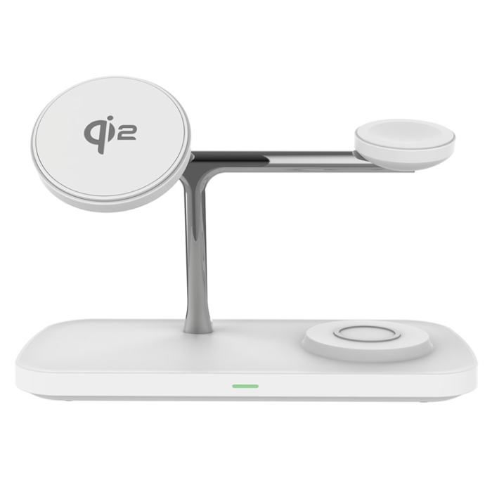 OEM - Qi2 MagSafe Trådlös Laddare iPhone, Apple Watch, Airpods T255 - Vit