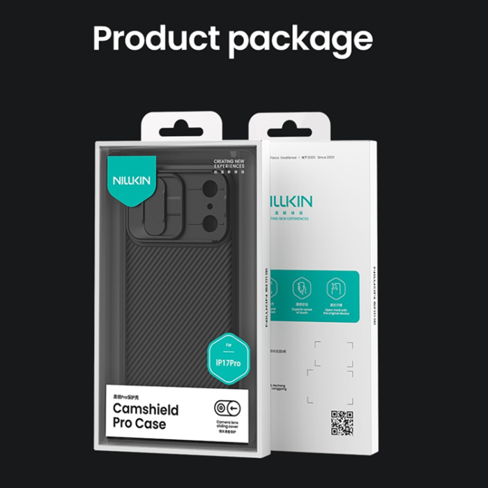 Nillkin - NILLKIN iPhone 17 Pro Mobilskal Slide Kamera Lid - Svart