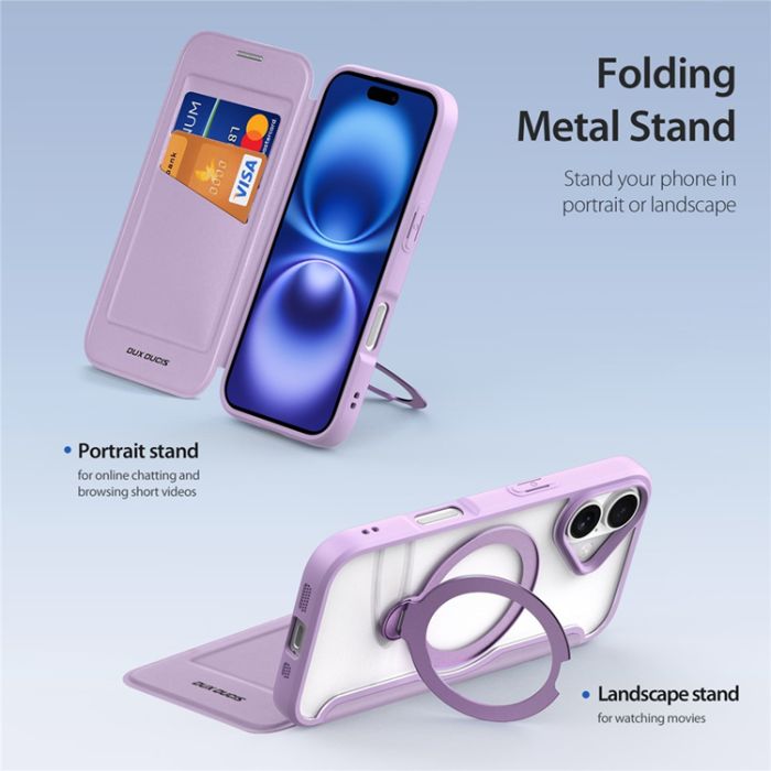 Dux Ducis - Dux Ducis iPhone 17 Plånboksfodral MagSafe Skin X Pro Kickstand