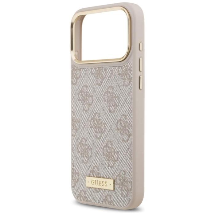 Guess - Guess iPhone 17 Pro Max Mobilskal MagSafe 4G Logo Plate - Rosa