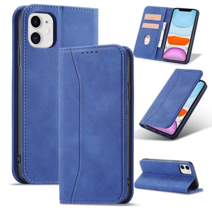 OEM - iPhone 12 Plånboksfodral Magnet Fancy - Blå