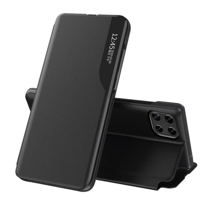Ruhtel - Eco Leather View Fodral Galaxy A22 4G - Svart