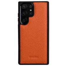 Melkco - MELKCO Mobilskal till Samsung Galaxy S23 Ultra &Auml;kta L&auml;der H&aring;rd PC Orange