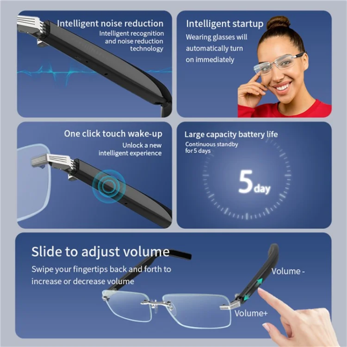 OEM - Smart Glasögon Bluetooth 5.3 med Mic G06-T - Gradient