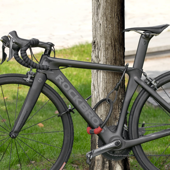 Rockbros - Rockbros Cykellås med 5-siffrig kod Stålvajer 85 cm RKS870-BK - Röd