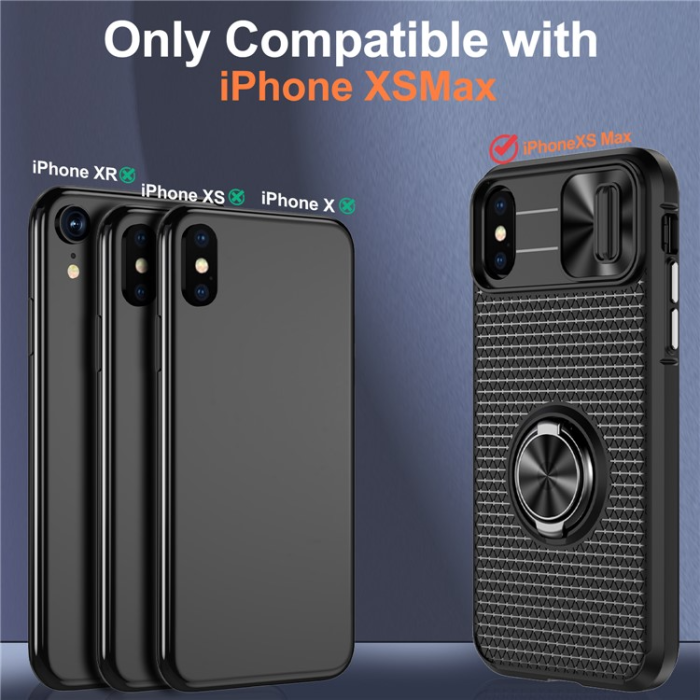 A-One Brand - iPhone X/XS Mobilskal Ringhållare Kickstand - Svart