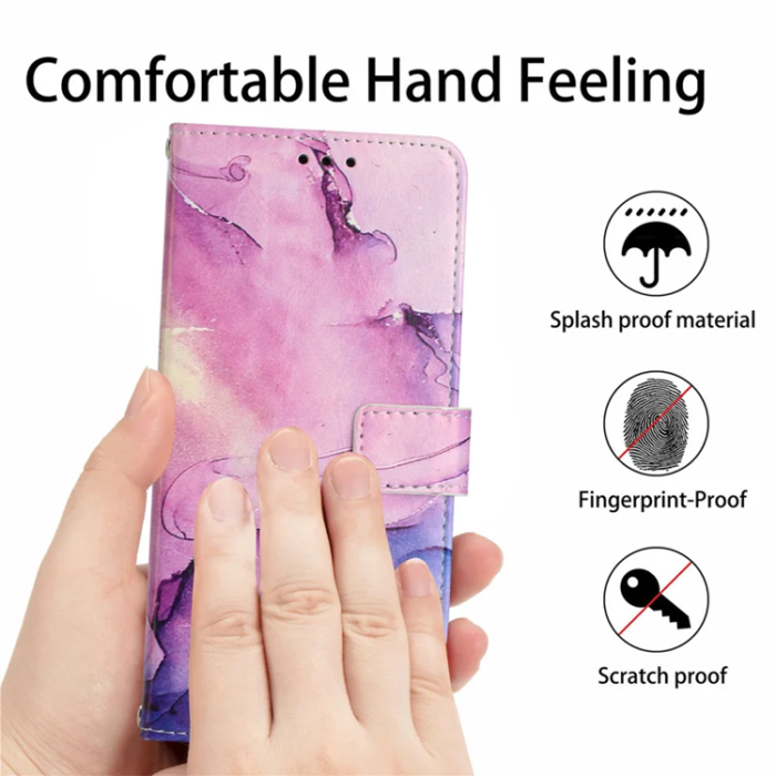 A-One Brand - Sony Xperia 10 VII Plånboksfodral Marble Pattern - Lila