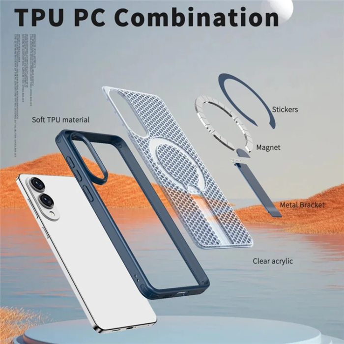 A-One Brand - Mobilskal till Galaxy S25 Edge Magsafe Grid Texture