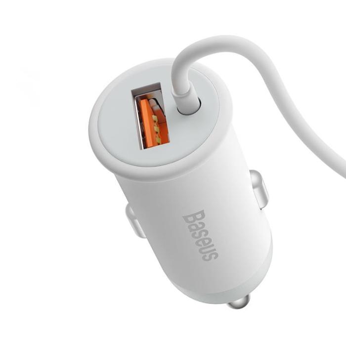 BASEUS - Baseus Magsafe Trådlös Billaddare 15W - Vit