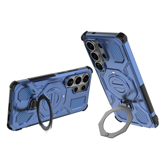 A-One Brand - Galaxy S26 Ultra Mobilskal Rotating Metal Kickstand - Mörkblå