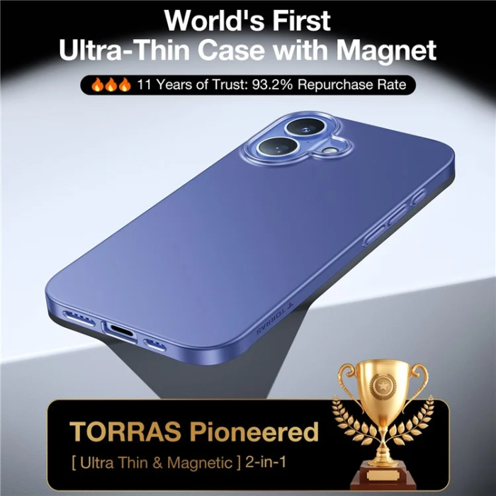 Torras - Torras iPhone 16 Mobilskal Magsafe Shockproof - Lila/Blå