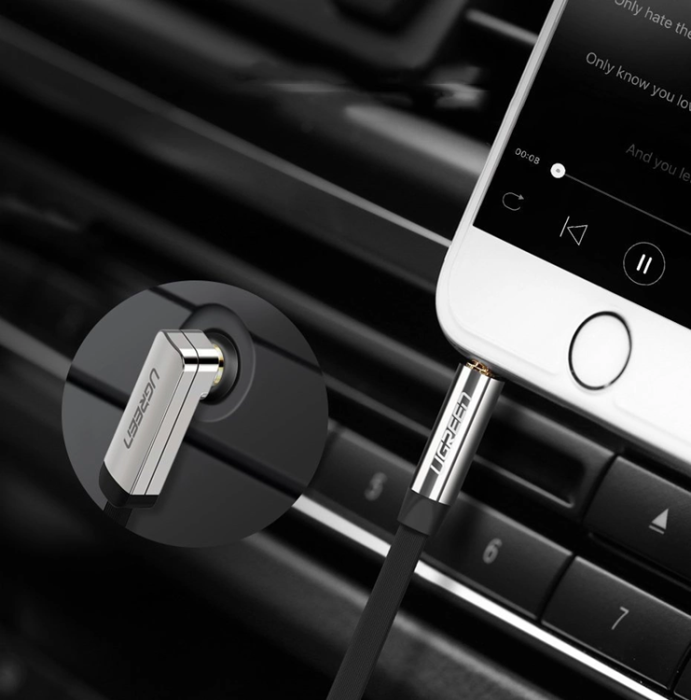 Ugreen - Ugreen AUX ljudkabel 3.5mm minijack 0.5 m - Svart