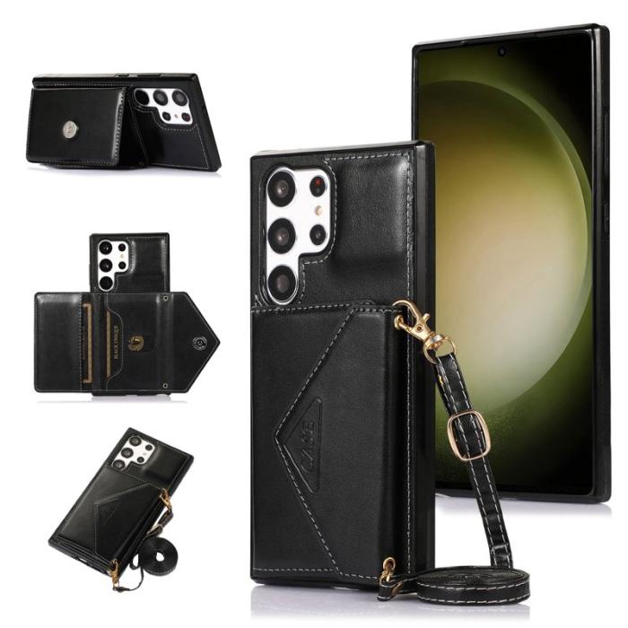 OEM - Mobilfodral för Samsung Galaxy S26 Ultra Konstläder + TPU - Svart