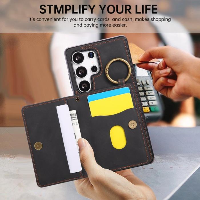OEM - Mobilfodral för Samsung Galaxy S26 Ultra Konstläder + TPU - Svart
