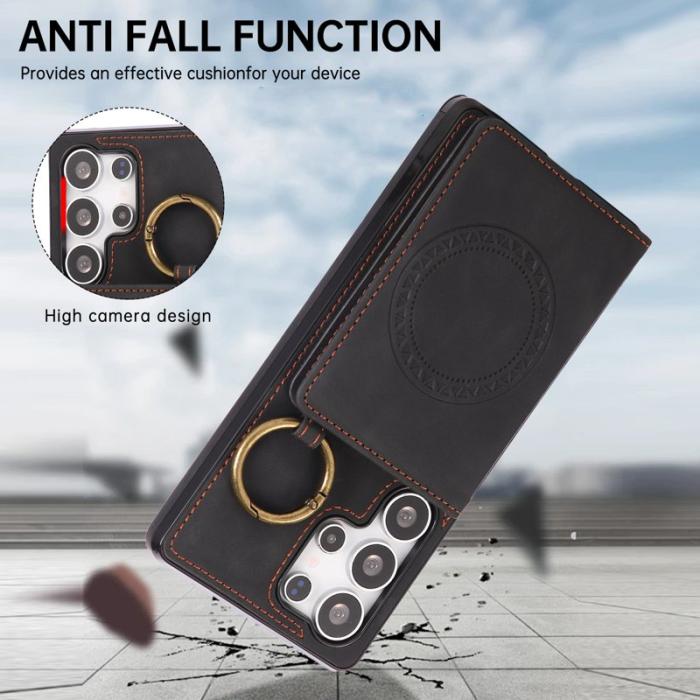 OEM - Mobilfodral för Samsung Galaxy S26 Ultra Konstläder + TPU - Svart