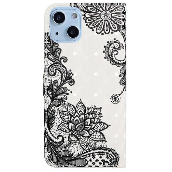 A-One Brand - iPhone 14 Plus Plånboksfodral Folio Flip - Lace Flower