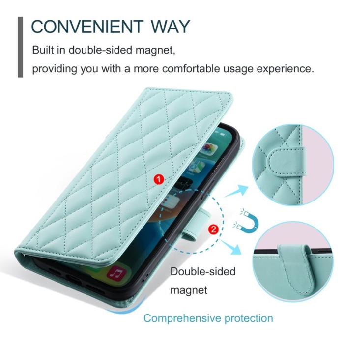 OEM - Plånboksfodral för Samsung Galaxy S26 Konstläder med axelrem - Mintgrön