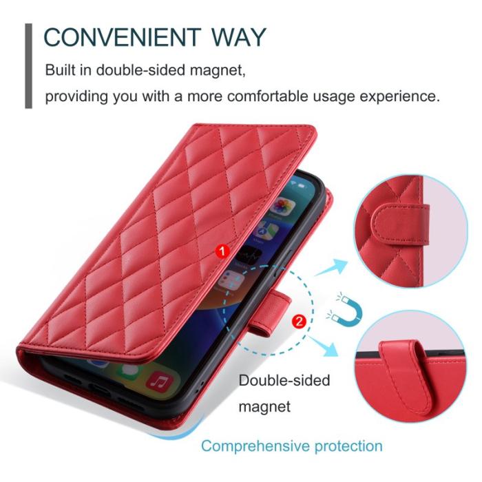 OEM - Plånboksfodral för Samsung Galaxy S26 Konstläder med axelrem - Röd