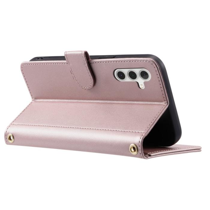 OEM - Plånboksfodral för Samsung Galaxy S26 Konstläder med axelrem - Roséguld