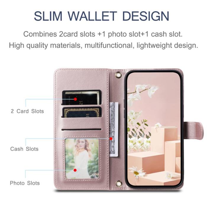 OEM - Plånboksfodral för Samsung Galaxy S26 Konstläder med axelrem - Roséguld