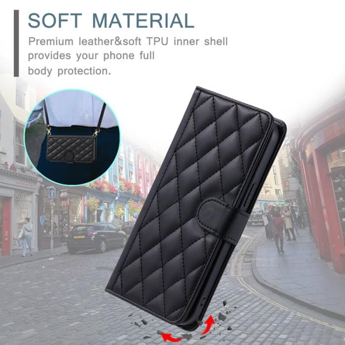 OEM - Plånboksfodral för Samsung Galaxy S26 Konstläder med axelrem - Svart